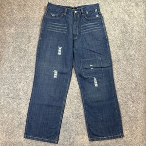 Vintage Jordan Craig Distressed Baggy‎ Jeans Men's Size 34x30 Blue Denim Skater